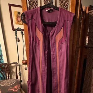 Vintage G. Girvin Seattle Duster Vest Patchwork 70s Boho Hippie M Colorblock